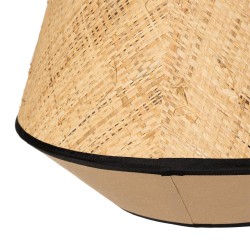 LAMPARA DE TECHO PINET CON PANTALLA DE PAJA Y TELA