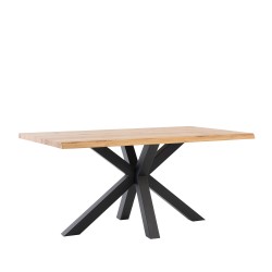 MESA GRACE DE ROBLE MACIZO Y PATAS NEGRAS