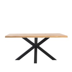 MESA GRACE DE ROBLE MACIZO Y PATAS NEGRAS