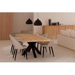 MESA GRACE DE ROBLE MACIZO Y PATAS NEGRAS