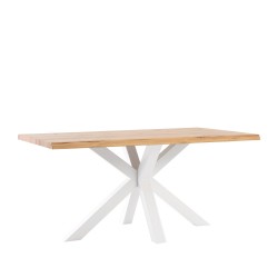 MESA GRACE DE ROBLE MACIZO Y PATAS BLANCAS