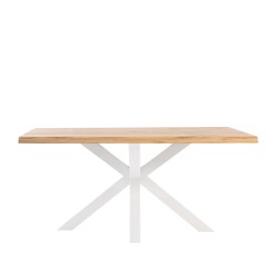 MESA GRACE DE ROBLE MACIZO Y PATAS BLANCAS