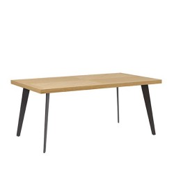 MESA RANDY DE CHAPA ROBLE Y PATAS DE ACERO