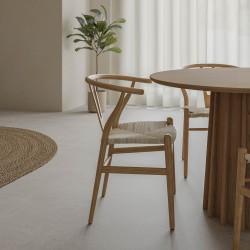 SILLA ADA DE HAYA CON EL ASIENTO DE ENEA NATURAL