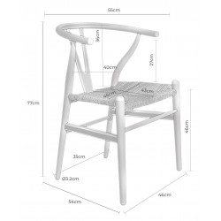 SILLA ADA DE HAYA CON EL ASIENTO DE ENEA NATURAL