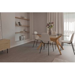 SILLA TAPIZADA DANA CON PATAS DE ACERO