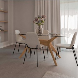 SILLA TAPIZADA DANA CON PATAS DE ACERO