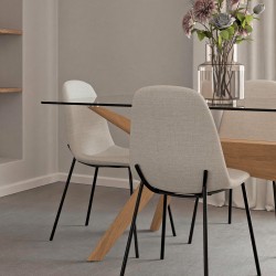 SILLA TAPIZADA DANA CON PATAS DE ACERO