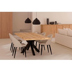 SILLA TAPIZADA DORIS CON EL RESPALDO ABIERTO