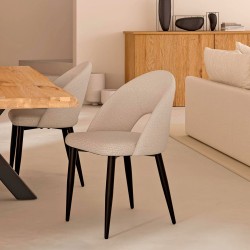 SILLA TAPIZADA DORIS CON EL RESPALDO ABIERTO