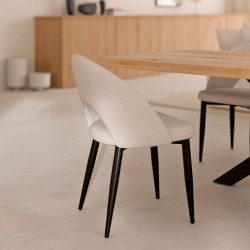 SILLA TAPIZADA DORIS CON EL RESPALDO ABIERTO