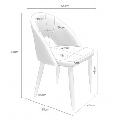 SILLA TAPIZADA DORIS CON EL RESPALDO ABIERTO