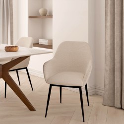 SILLA TAPIZADA CON BRAZOS ISABELLA