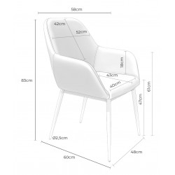 SILLA TAPIZADA CON BRAZOS ISABELLA