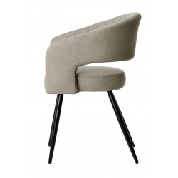 SILLA TAPIZADA KORA CON PATAS DE METAL NEGRAS