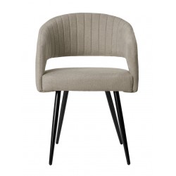 SILLA TAPIZADA KORA CON PATAS DE METAL NEGRAS