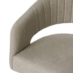 SILLA TAPIZADA KORA CON PATAS DE METAL NEGRAS