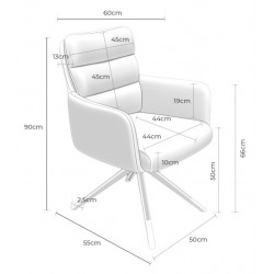 SILLA GIRATORIA LISETTE TAPIZADA EN POLIÉSTER