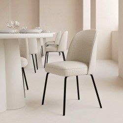 SILLA TAPIZADA MAXIME CON PATAS DE ACERO