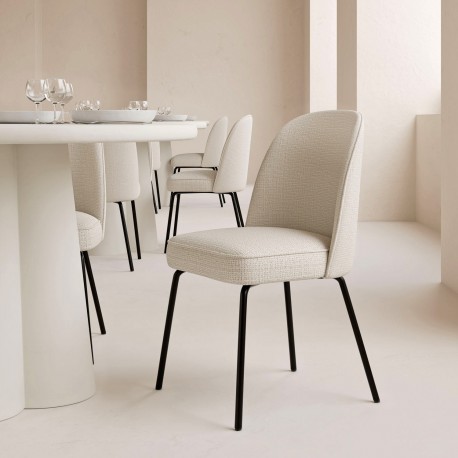 SILLA TAPIZADA MAXIME CON PATAS DE ACERO