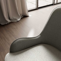 TABURETECON BAJO CON BRAZOS MILTON TAPIZADO