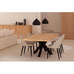 LAMPARA DE TECHO SERRA CON PANTALLA DE METAL Y RATTAN