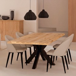 LAMPARA DE TECHO SERRA CON PANTALLA DE METAL Y RATTAN