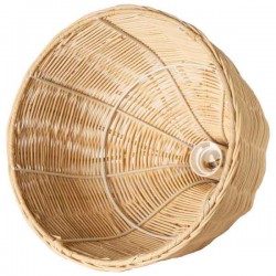 LAMPARA DE TECHO TEBA CON PANTALLA DE METAL Y RATTAN