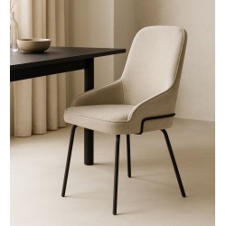 SILLA GWEN TAPIZADA CON PATAS DE METAL