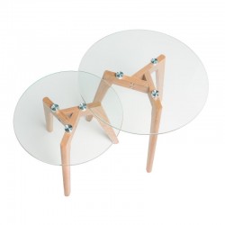 SET DE MESITAS ABEL DE CRISTAL TEMPLADO