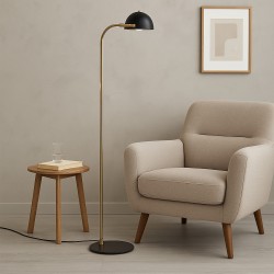 LAMPARA DE SUELO GODALL DE METAL NEGRO