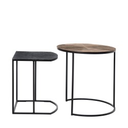 JUEGO DE MESITAS AUXILIARES ARYAN CON TAPAS DE ALUMINIO