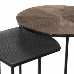 JUEGO DE MESITAS AUXILIARES ARYAN CON TAPAS DE ALUMINIO