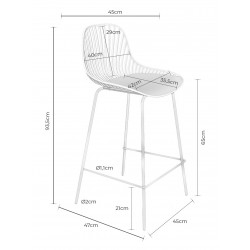 TABURETE PEYTON DE POLIPROPILENO Y PATAS DE METAL