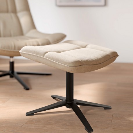 REPOSAPIÉS OVAR TAPIZADO CON BASE METÁLICA