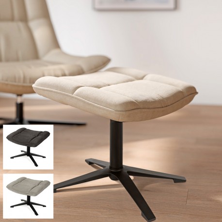 REPOSAPIÉS OVAR TAPIZADO CON BASE METÁLICA