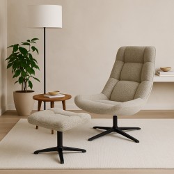 REPOSAPIÉS PARMA TAPIZADO EN POLIÉSTER PARA USO INTERIOR DE ESTILO NÓRDICO