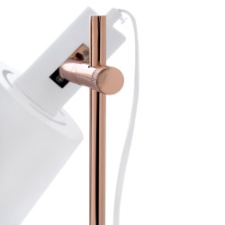 LAMPARA DE SOBREMESA ESTEL DE METAL BLANCO Y COBRIZO