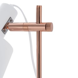 LAMPARA DE SOBREMESA ESTEL DE METAL BLANCO Y COBRIZO