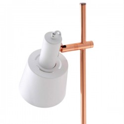 LAMPARA DE SUELO PASULA DE METAL BLANCO Y COBRIZO