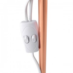 LAMPARA DE SUELO PASULA DE METAL BLANCO Y COBRIZO