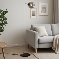 LAMPARA DE SUELO GANDESA CON PANTALLA REDONDA