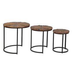 JUEGO DE MESITAS AUXILIARES NAKUL DE ESTILO ETNICO