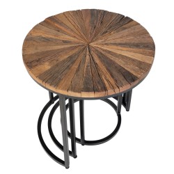 JUEGO DE MESITAS AUXILIARES NAKUL DE ESTILO ETNICO