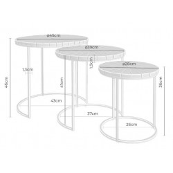 JUEGO DE MESITAS AUXILIARES NAKUL DE ESTILO ETNICO
