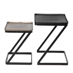 SET DE MESITAS AUXILIARES NIHAL CON TAPAS DE ALUMINIO