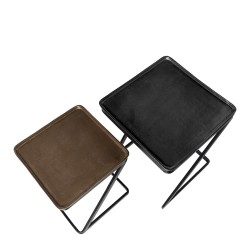 SET DE MESITAS AUXILIARES NIHAL CON TAPAS DE ALUMINIO