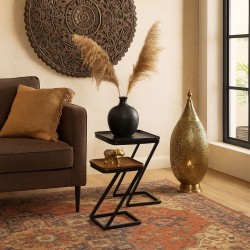 SET DE MESITAS AUXILIARES NIHAL CON TAPAS DE ALUMINIO