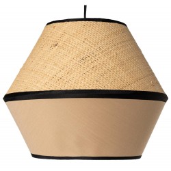 LAMPARA DE TECHO ORCE CON PANTALLA DE PAJA Y TELA