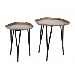 CONJUNTO DE MESITAS AUXILIARES PUNJABI DE ESTILO INDIO